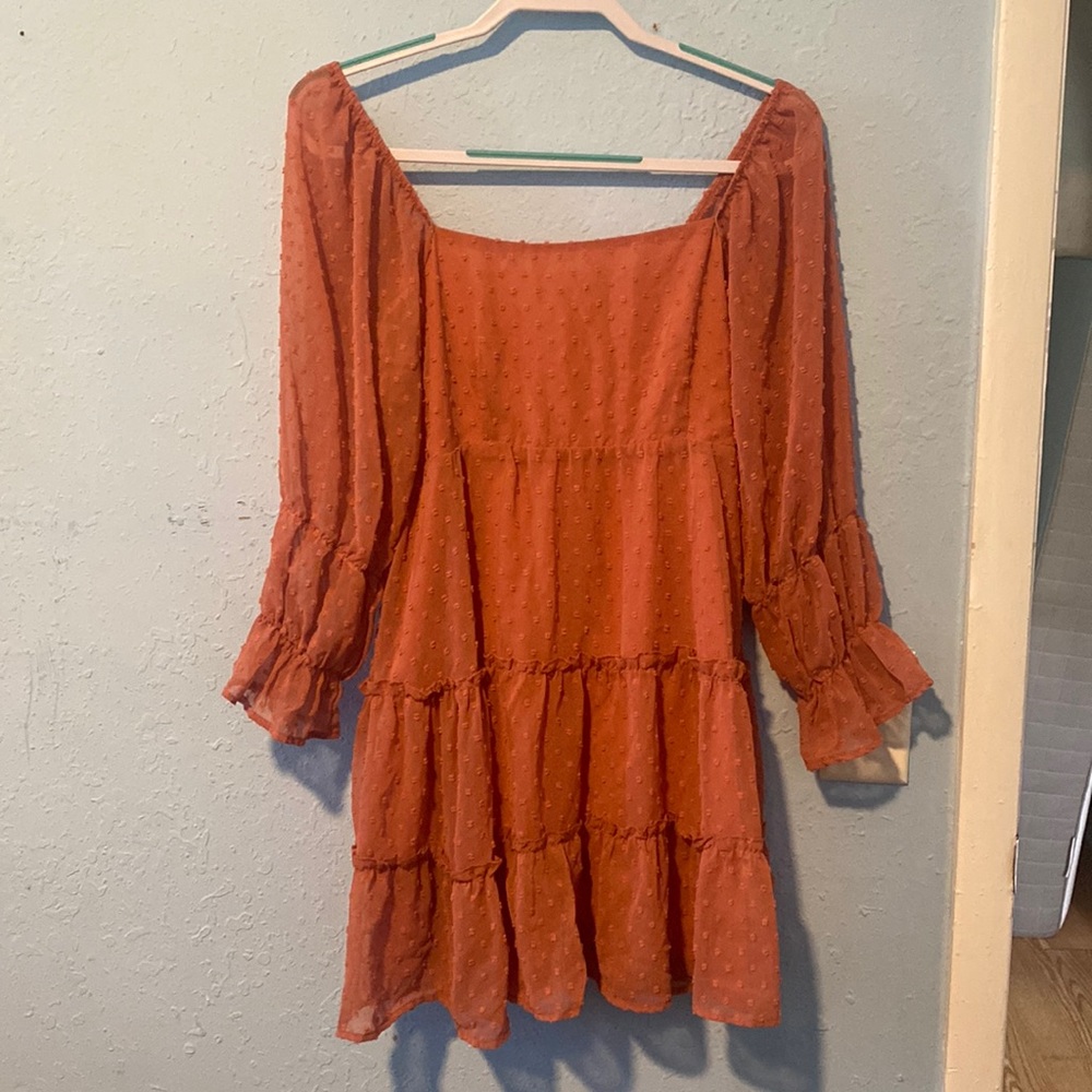 Altar’d state orange baby doll dress